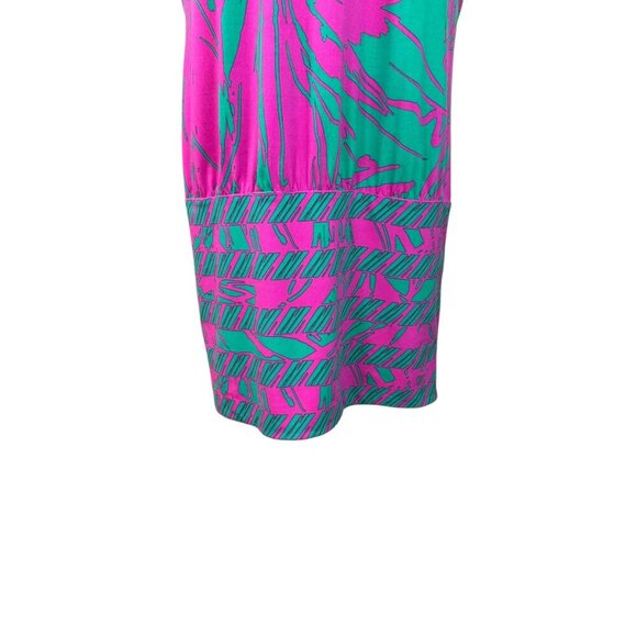 BCBGMAXAZRIA Cowl Neck Abstract Print Mini Dress | Size L - Picture 7 of 12